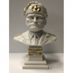 Busto fez bianco con dettagli oro