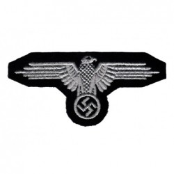 Armoured WaffenSS sleeve eagle. Embroidered on black wool.