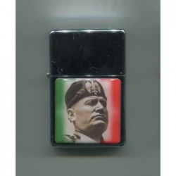 Zippo ricaricabile in acciaio con logo Mussolini 2